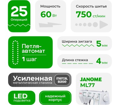Швейная машина JANOME ML 77