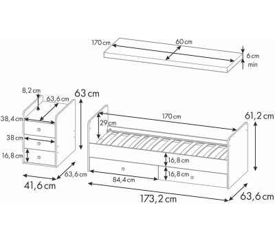 Мебель для новорожденных ФЕЯ Кровать детская 1100 Слоник, белый (2 кор.)
