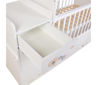 Мебель для новорожденных ФЕЯ Кровать детская 1100 Слоник, белый (2 кор.)