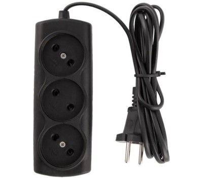 Удлинитель РАДИСТ (2721) б/з 3,0м, 3 розетки, черный