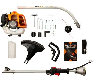 Бензотриммер MAXPILER Триммер бензиновый MGT-31 (1,5л.с, 33см³, 2-т, 9500об/мин, бак 1.0л, Ø380мм, леска,ремень)