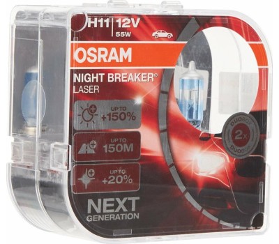 OSRAM Лампа автомобильная галогенная 64211NL-HCB, H11, 12В, 55Вт, 2шт