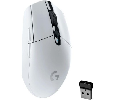 LOGITECH Мышь беспроводная G304 Lightspeed, игровая, радио, оптическая, USB, 12000dpi, белый [910-005295]