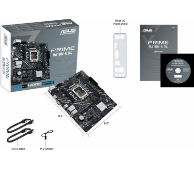 Материнская плата ASUS Материнская плата PRIME H610M-K, Socket LGA 1700, Intel H610, mATX, Ret