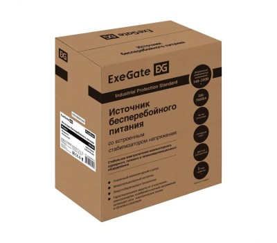 Exegate EX295995RUS ИБП (инвертор, синус, для котла) настенный ExeGate FineSine SX-500.LCD.AVR.2SH <500VA/300W, чистая синусоида, цветной LCD-дисплей, AVR, 2*Schuko, линейно-интерактивный, внешняя бат