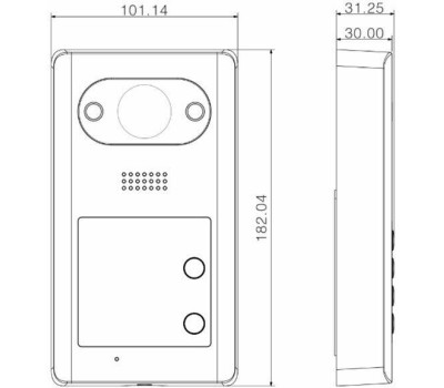 DAHUA Видеопанель DHI-VTO3211D-P2, цветная, накладная, черный