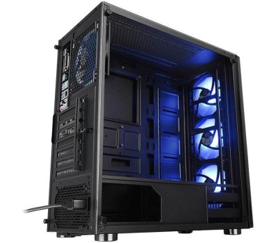 Корпус для ПК THERMALTAKE Корпус V200 TG RGB CA-1K8-00M1WN-01 Black/Win/SPCC/Tempered Glass*1/120mm RGB Fans*3 + 120mm Standard CA-1K8-00M1WN-01 Fan*1/MB Sync (874398)