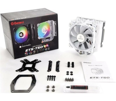 ENERMAX Вентилятор ETS-T50A-W-ARGB Universal, TDP 230W, 500;1600 RPM, 23.81;71.32CFM, 14;24dB(A), WHITE, ARGB, RTL {8} (724205)