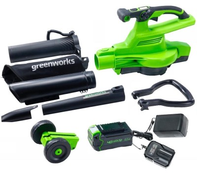 GREENWORKS Воздуходувка-пылесос GD40BVII, зеленый [2406907ub]