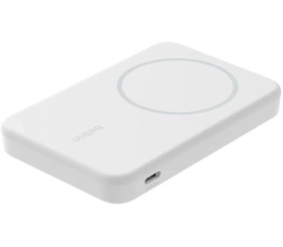 BELKIN Внешний аккумулятор BoostСharge Pro Magnetic Power Bank 8000mAh USB-C Qi2 15W с подставкой. Цвет: белый