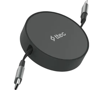 TTEC Кабель выдвижной USB-C to USB-C Mini Retractable 100W PD/QC 120cm Fast Charge Cable. Длина: 120 см. Цвет: серебристый
