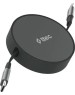TTEC Кабель выдвижной USB-C to USB-C Mini Retractable 100W PD/QC 120cm Fast Charge Cable. Длина: 120 см. Цвет: серебристый