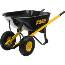 Тачка DENZEL Тачка строительная, усиленная, объем 140 л, 250 кг, двухколесная, колесо 15х6.00-6 69000