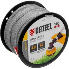 DENZEL Леска для триммера двухкомпонентная витой квадрат, 4,0мм х 106м, на DIN катушке EXTRA CORD 96826