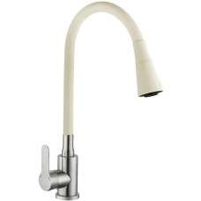 Смеситель АНТЕЙ 577030 Садко Смеситель д/кухни шар. с силиконовым изливом бежевый нерж.сталь 1/11