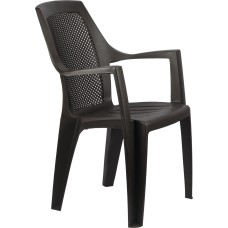Кресло DECORONA DC628920011 DeVeranda садовое 580x625x880 мм, квадратная сетчатая спинка, теплый орех
