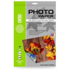 Фотобумага CACTUS Фотобумага CS-MA4220100DS, A4, для струйной печати, 100л, 220г/м2, белый, покрытие матовое /матовое