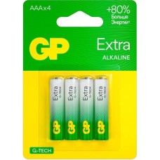 GP AAA Батарейка Extra Alkaline 24AXA21-2CRSBC4, 4 шт