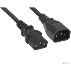 FILUM Кабель питания ПВС-АП 3x1.0 С13 - C14, 220/250В, 10А, чёрный, 1м [FL-PC-C13/C14-C1-1.0-BK]
