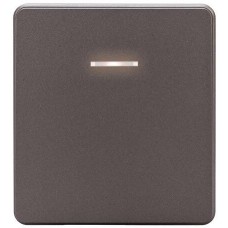 KRANZ Выключатель ROUND 1 кл проходной (переключатель) с подсветкой 10А с/у титан