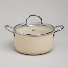 Кастрюля AGNESS КАСТРЮЛЯ С АНТИП. ПОКР. И СТЕКЛ. КРЫШКОЙ 1350 МЛ, 16*8 СМ 906-261