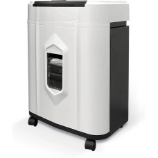 HELEOS Шредер АП20-5 белый/черный с автоподачей (секр.P-5) фрагменты 131лист. 20лтр. скрепки скобы пл.карты