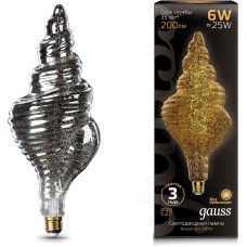 GAUSS Лампа филам. Filament Vintage 6Вт цок.:E27 спираль 220B св.свеч.бел.теп. (упак.:1шт) (166802008)