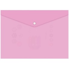 БЮРОКРАТ Конверт на кнопке Пастель -PKPAST/PINK A4 пластик 0.18мм розовый