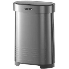 KITCHEN JOY Ведро для мусора Классик KJ-JAH5598, 60л, нержавеющая сталь, овальная, сенсорная крышка, серебристый