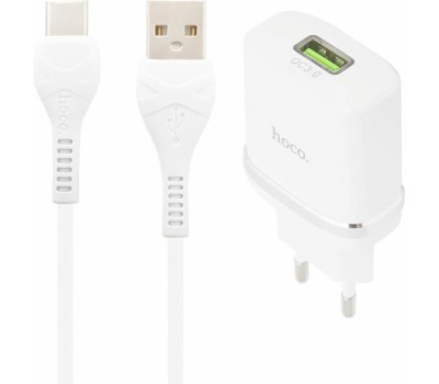 Зарядное устройство HOCO (6931474716309) C12Q SMART QC3.0 + TYPE-C (белый) СЗУ