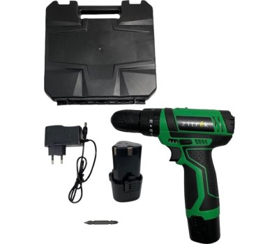 Дрель аккумуляторная ZITREK Crusher 14-Li (12В, Li-ion аккум. 2шт, ЗУ, кейс, бита) 063-4054