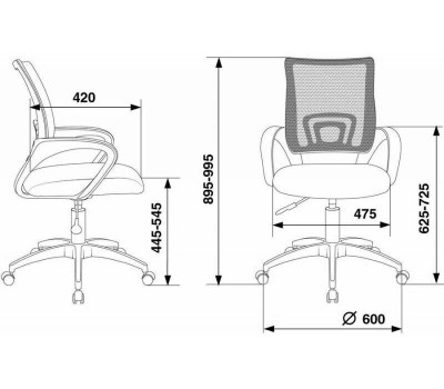 БЮРОКРАТ Кресло CH 696, на колесиках, сетка/ткань, черный [ch 696 #b]