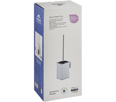 Аксессуары для ванной комнаты и туалета САНАКС 80182 Ерш для унитаза квадратный, напольный, АНТИВАНДАЛЬНЫЙ, из нержавеющей стали марки SUS 304, цвет БЕЛЫЙ