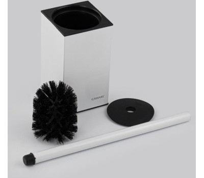 Аксессуары для ванной комнаты и туалета САНАКС 80182 Ерш для унитаза квадратный, напольный, АНТИВАНДАЛЬНЫЙ, из нержавеющей стали марки SUS 304, цвет БЕЛЫЙ