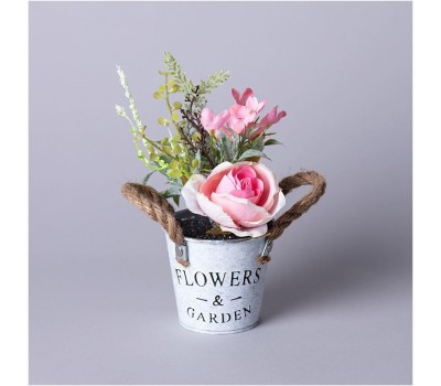 Искусственные цветы LEFARD 535-359 в ведерке 25см