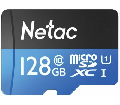 Карта памяти NETAC Карта памяти microSDXC 128 ГБ, Class 10, P500 Ultra, 1 шт., без адаптера [nt02p500ult-128g-s]
