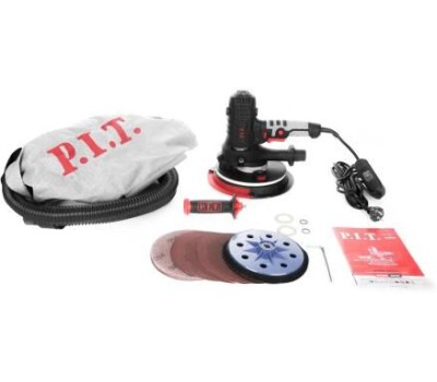 Шлифмашина для стен и потолков P.I.T. Шлифмашина для стен и потолков электрич. PWG180-C (810Вт, 180мм, 900-2100 об/мин, 2 рукоятки)