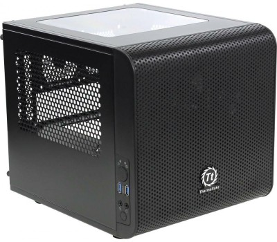 Корпус для ПК THERMALTAKE Корпус miniITX Core V1, SFF, без БП, черный [ca-1b8-00s]