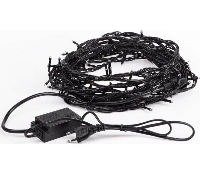 NEON-NIGHT Гирлянда Нить управляемая 10м 100 LED ЗОЛОТОЙ черный ПВХ IP65 свечение с динамикой 230В контроллер в комплекте