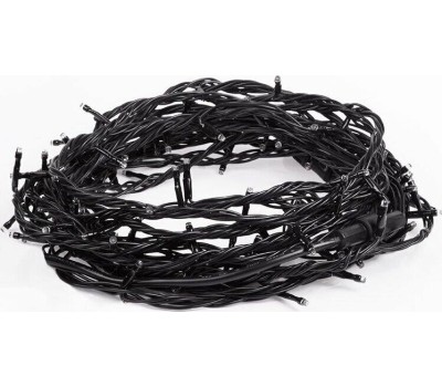 NEON-NIGHT Гирлянда Нить управляемая 10м 100 LED ЗОЛОТОЙ черный ПВХ IP65 свечение с динамикой 230В контроллер в комплекте