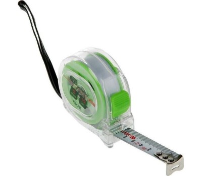 Рулетка СИБРТЕХ Рулетка Кварц,прозрачный корпус,амортизатор,5 м х 19 мм 32521