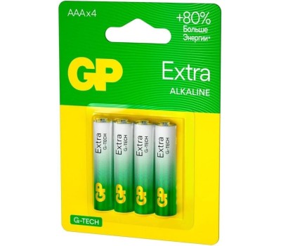GP AAA Батарейка Extra Alkaline 24AXA21-2CRSBC4, 4 шт