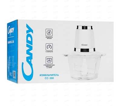 CANDY Измельчитель электрический CC-300, 1.2л, 400Вт, белый [f00bh0m00ru]