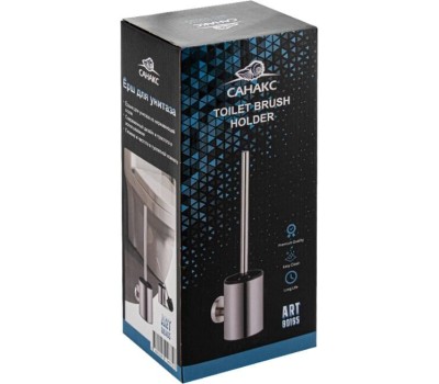 САНАКС - Ёрш для унитаза круглый, настенный, из нержавеющей стали, цвет ХРОМ 80165