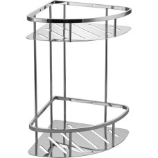 Полочка угловая TITAN 77351 Полочка угловая овальная с литым дном двойная 22 см