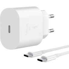 СЗУ AKSBERRY (6900328420013) T25 25W PD + кабель Type-C, белый