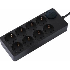 Сетевой фильтр IPPON Сетевой фильтр BK-8-EU-3-10-B, 3м, черный