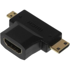 NONAME Переходник аудио-видео HDMI (f)/Micro HDMI (m)/Mini HDMI (m) черный (+ Mini HDMI (Male))