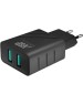 BORASCO Сетевое зарядное устройство 37262, 2xUSB-A, 2.4A, черный