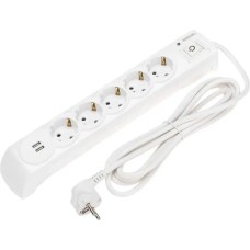 Сетевой фильтр KRANZ Сетевой фильтр 13-4700, 3м, белый